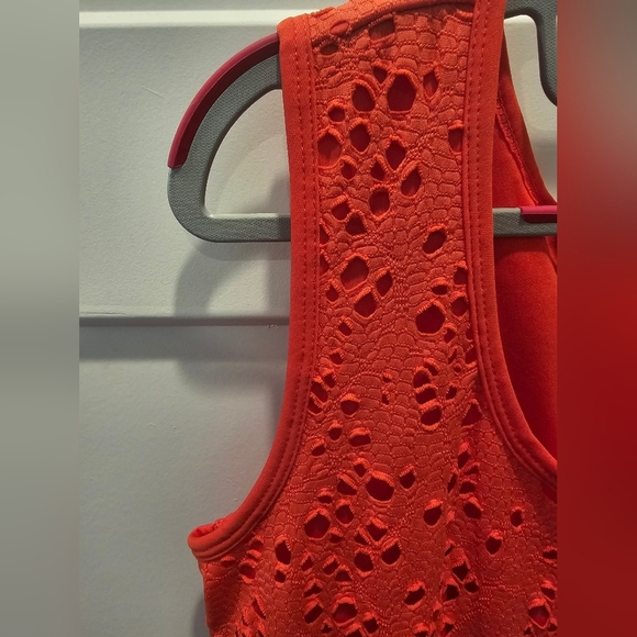 R&K CORAL Sleeveless Eyelet TANK Fully LINED dress. Medium. - Picture 4 of 10